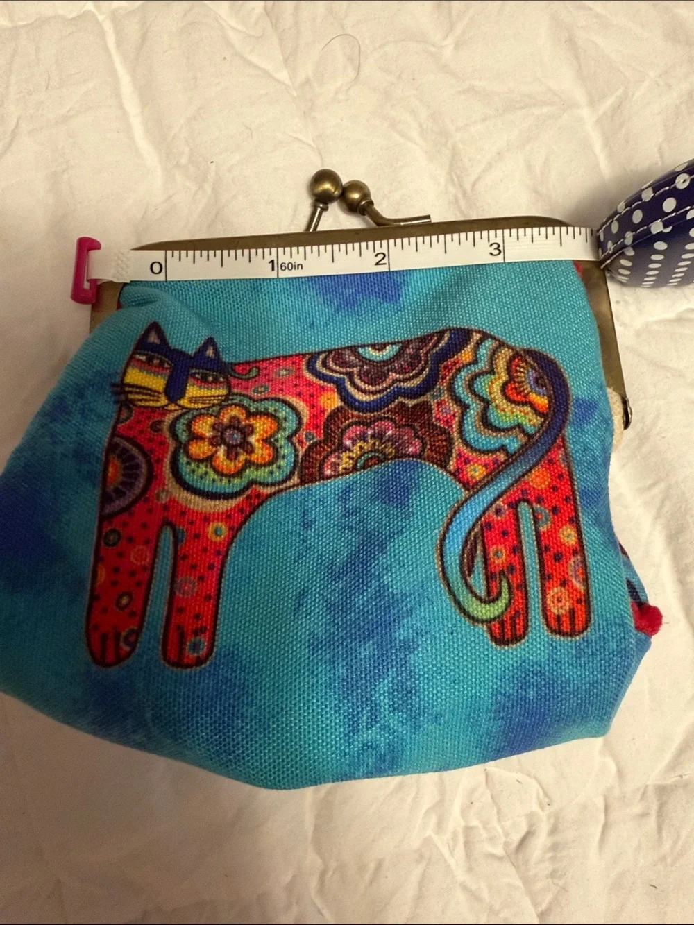 Laurel Burch Blue Patterned Elephant Coin Purse